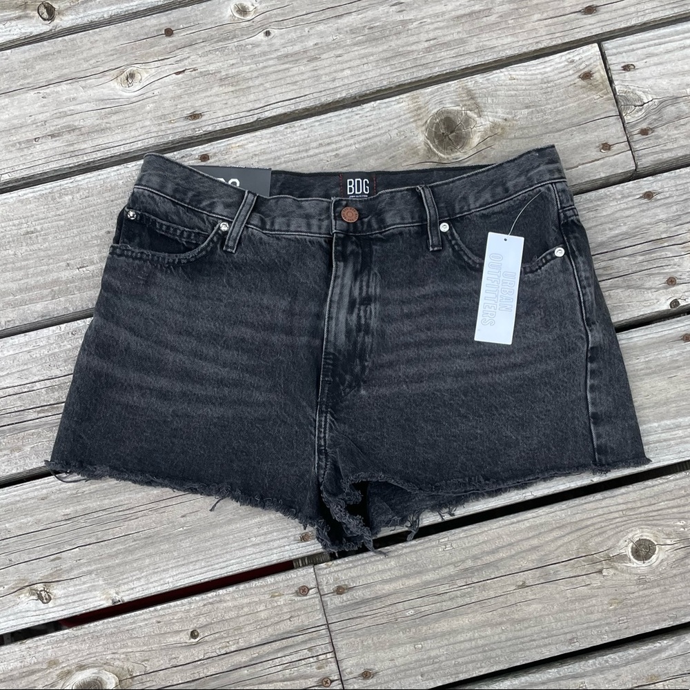 BDG black jean shorts